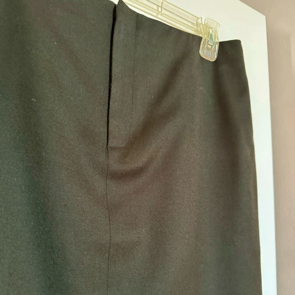 NWOT Vintage Linda Allard Ellen Tracy Wool Skirt Dark Olive Lined Size 14